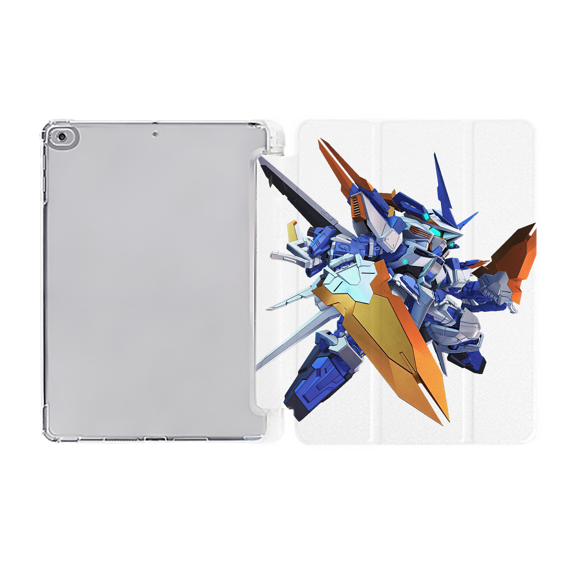 （画像用） 機動戦士ガンダム Mobile Suit Gundam IPad ケース ペン収納付き 三つ折りスタンド PUレザー×シリコン 対応機種9.5/10.5/10.9インチ